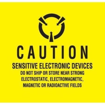 DECKER TAPE PRODUCTS Label, DL9090, CAUTION SENSITIVE ELECTRONIC DEVICES, 2" X 2" DL9090